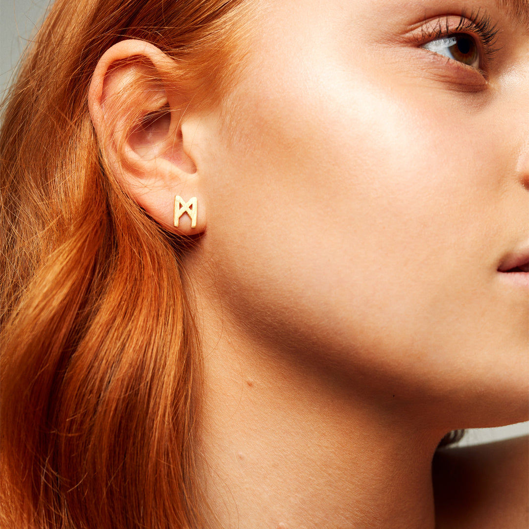 Signature Brushed Gold Earrings