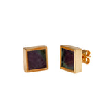 Mondrian Stud Earrings Ruby Zoisite