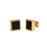 Mondrian Stud Earrings Black Tourmaline