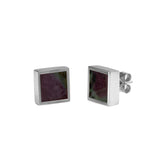 Mondrian Stud Earrings Ruby Zoisite