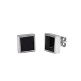 Mondrian Stud Earrings Black Tourmaline