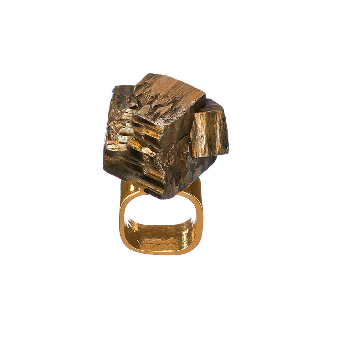 Roxx Pyrite Asymmetrical Ring