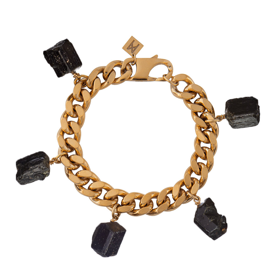 Wrist Collar Bracelet Black Tourmaline