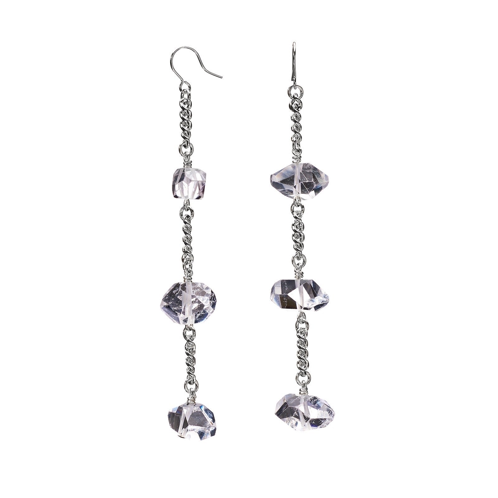 Longing Clear Quartz Earrings