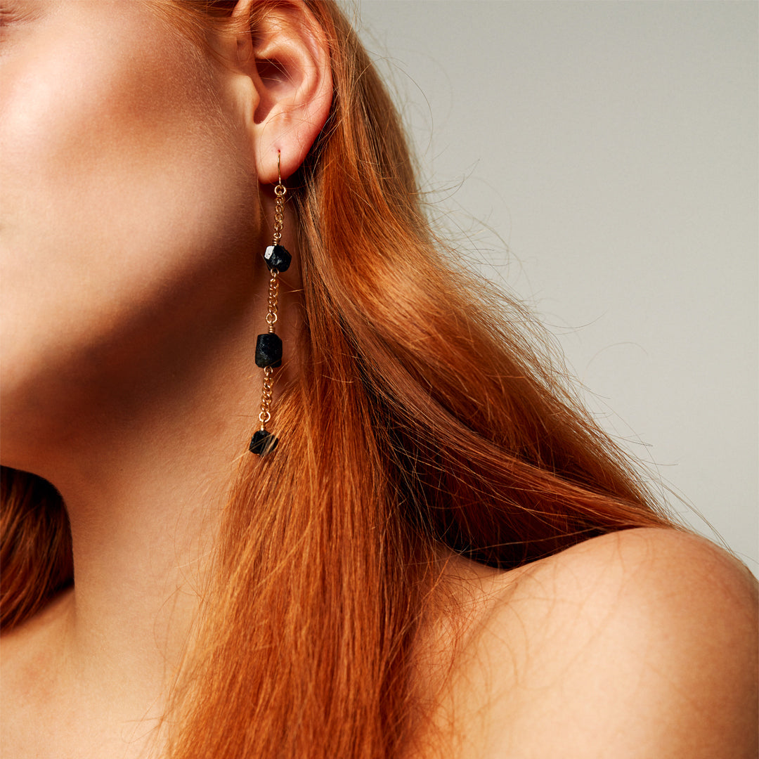 Longing Black Tourmaline Earrings