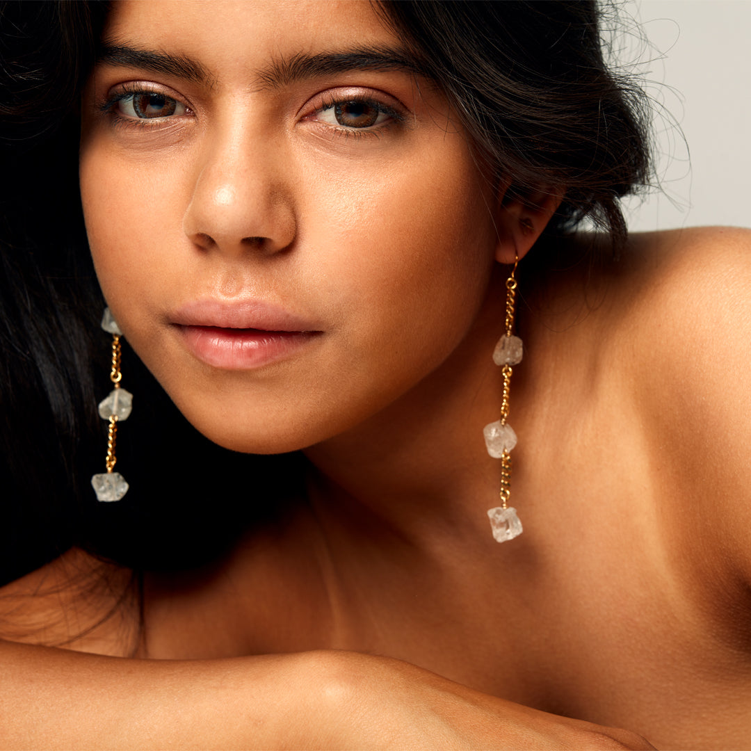 Longing Rough Quartz Earrings