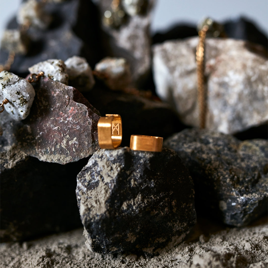 Signature Creole Brushed Gold Earrings