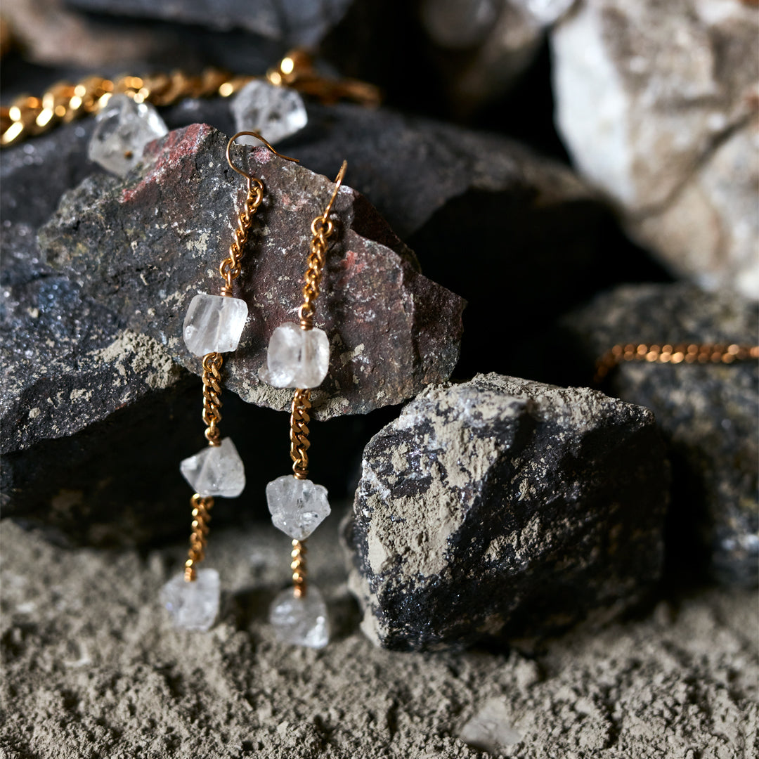 Longing Rough Quartz Earrings