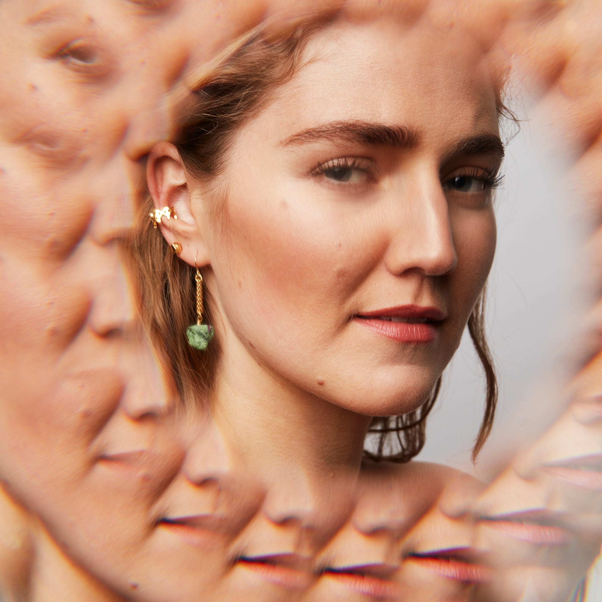 Keep Me Hanging Ruby Zoisite Short Earrings