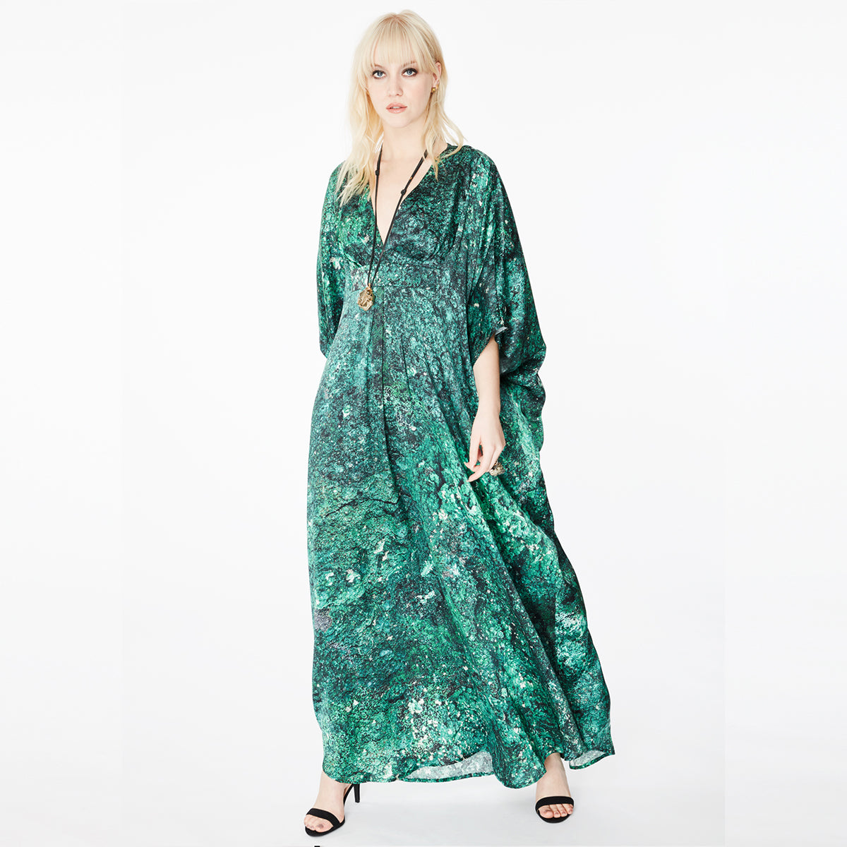 Dunaway Malachite Silk Kaftan