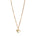 Signature Necklace by Märta Larsson in polished gold vermeil with M logo charm. Minimalist gold pendant necklace on recycled silver curb chain — handcrafted in Stockholm.