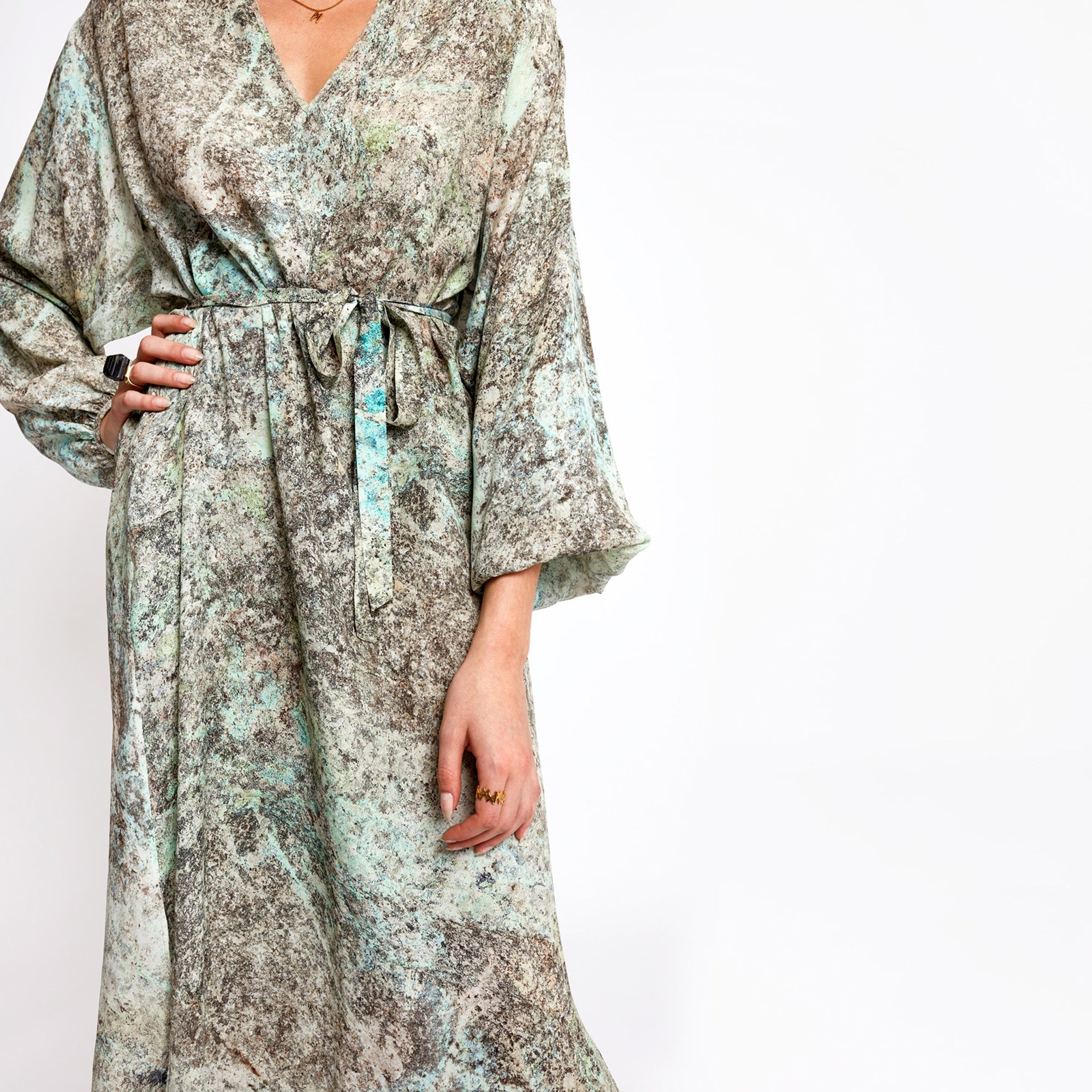 Del Rey Aqua Batwing Dress
