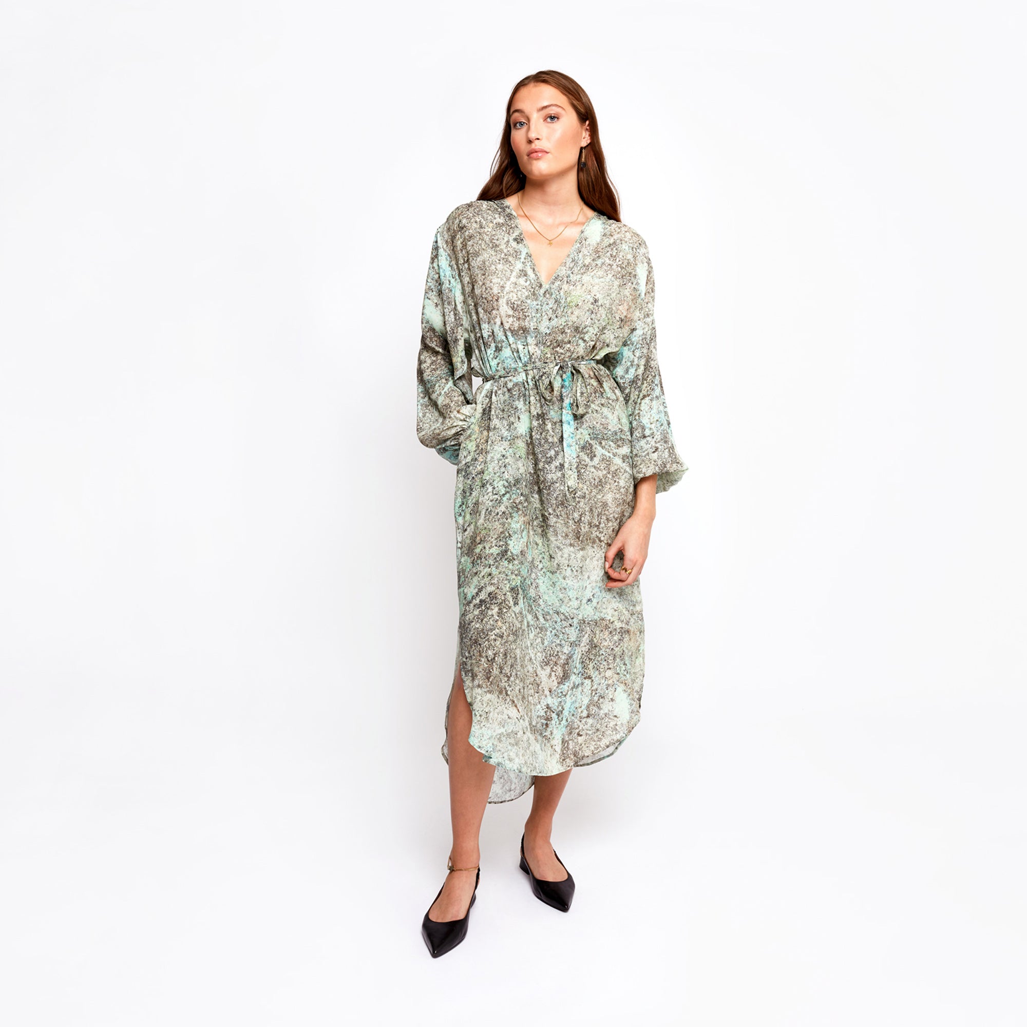 Del Rey Aqua Batwing Dress