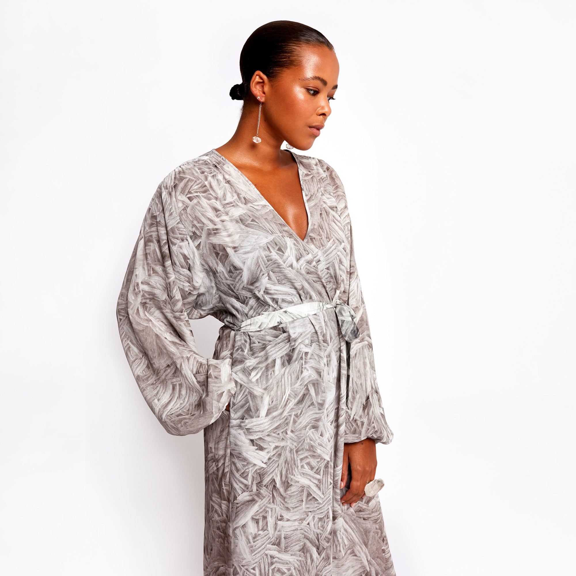 Del Rey Feathered Batwing Dress
