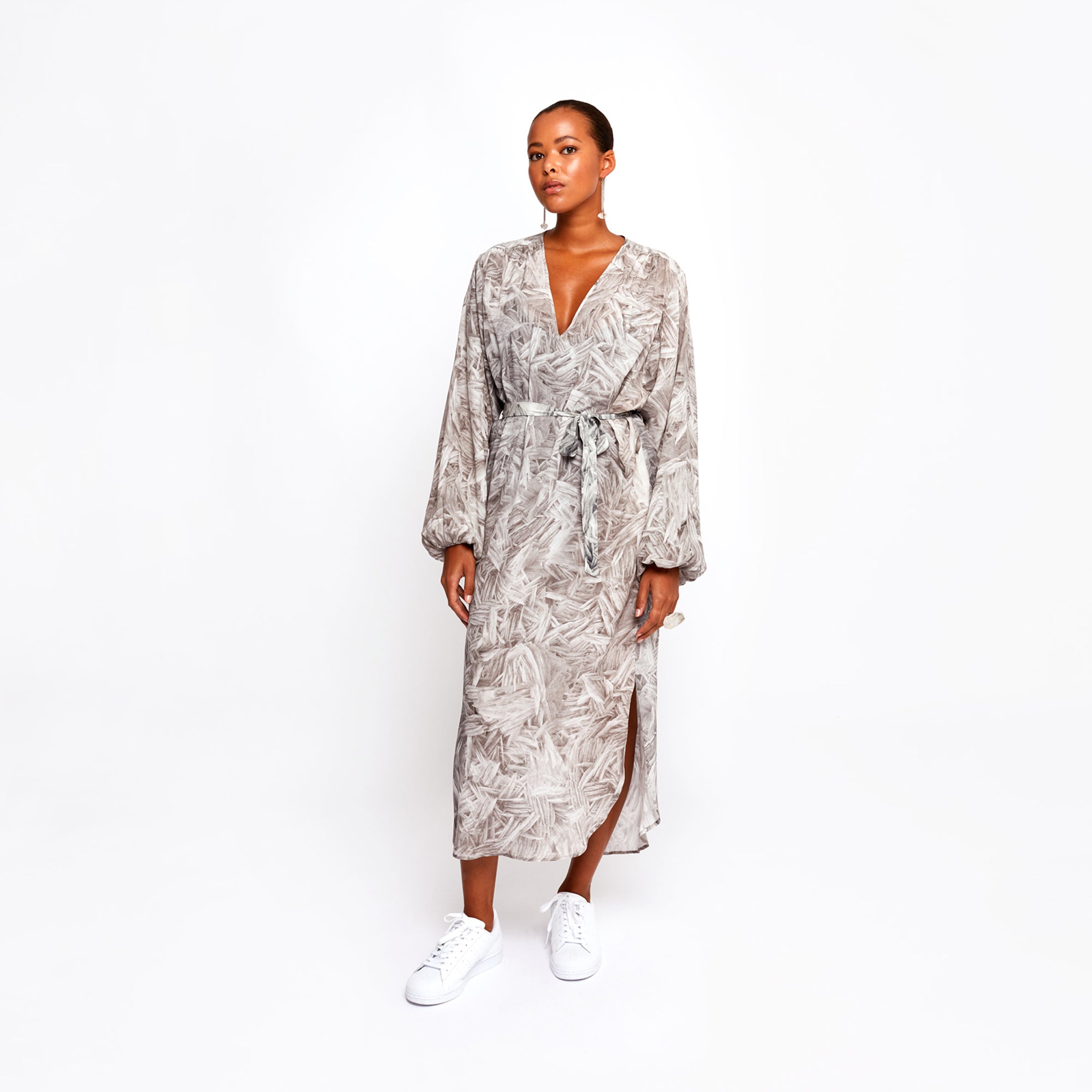 Del Rey Feathered Batwing Dress