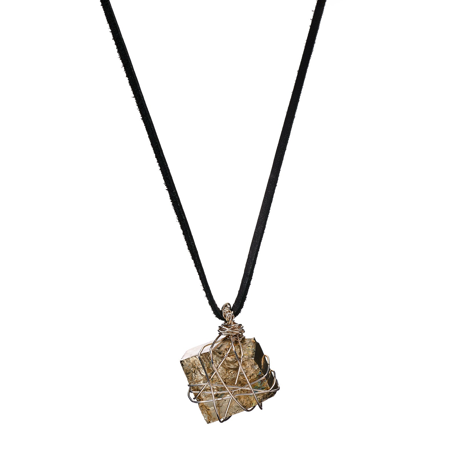 Bondage Pyrite Silver Pendant Necklace