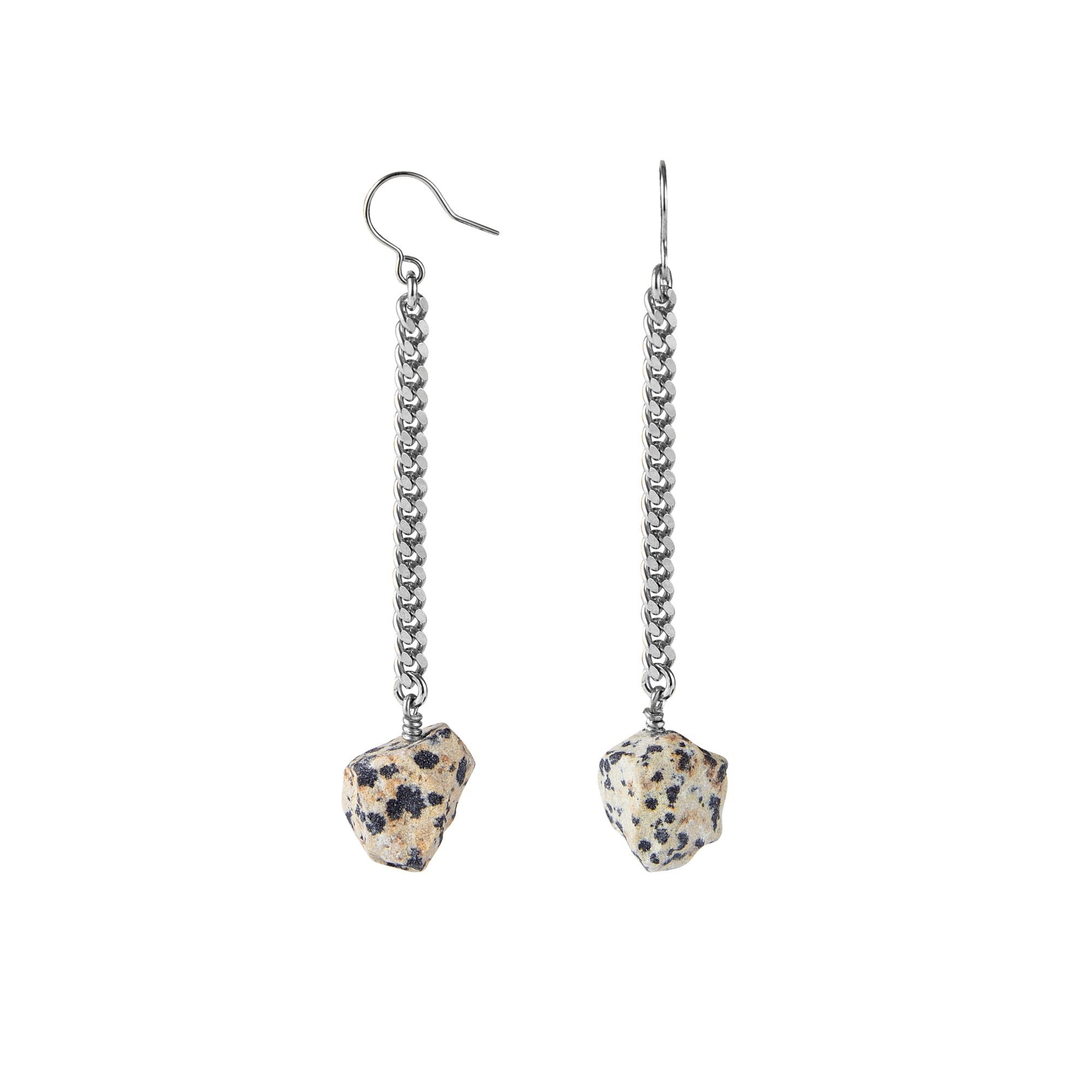 Keep Me Hanging Dalmatian Earrings Silver