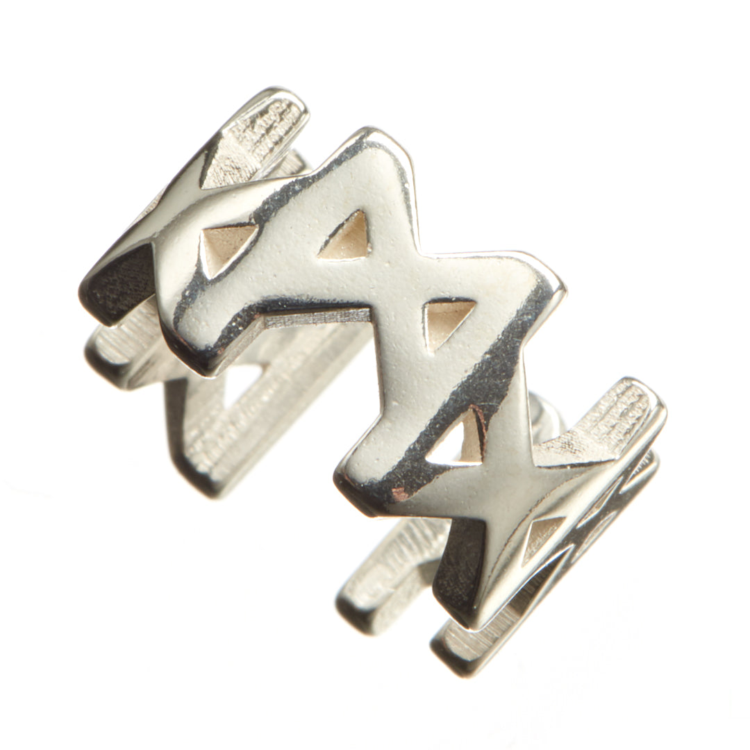 MMM Polished Sterling Silver Ear Cuff