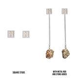 The “M” Convertible Calcite Pyrite Earrings