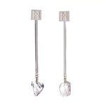 The “M” Convertible Quartz Earrings