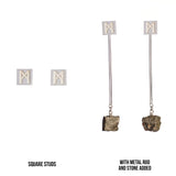 The “M” Convertible Pyrite Earrings