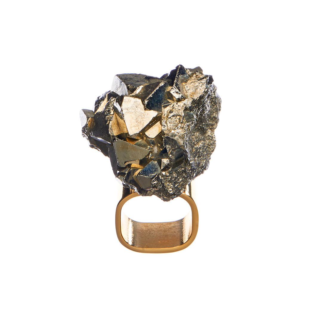 Roxx Pyrite Crystal Ring