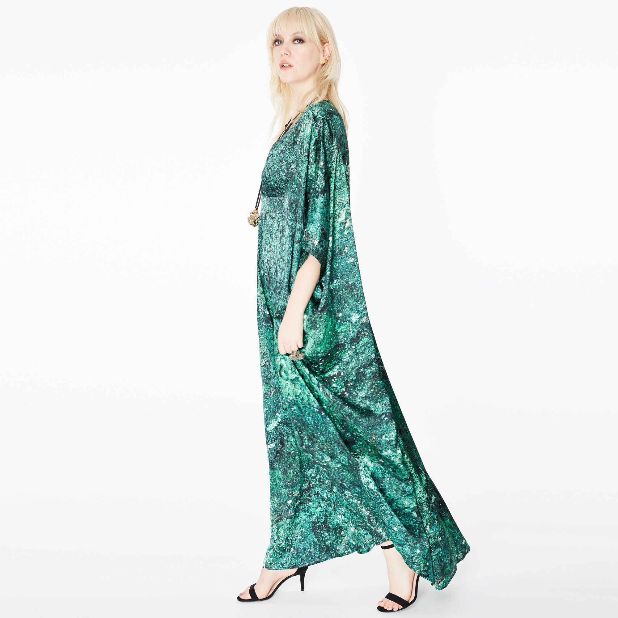 Dunaway Malachite Silk Kaftan