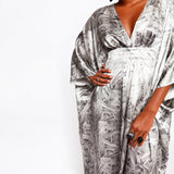 Dunaway Feathered Quartz Silk Kaftan
