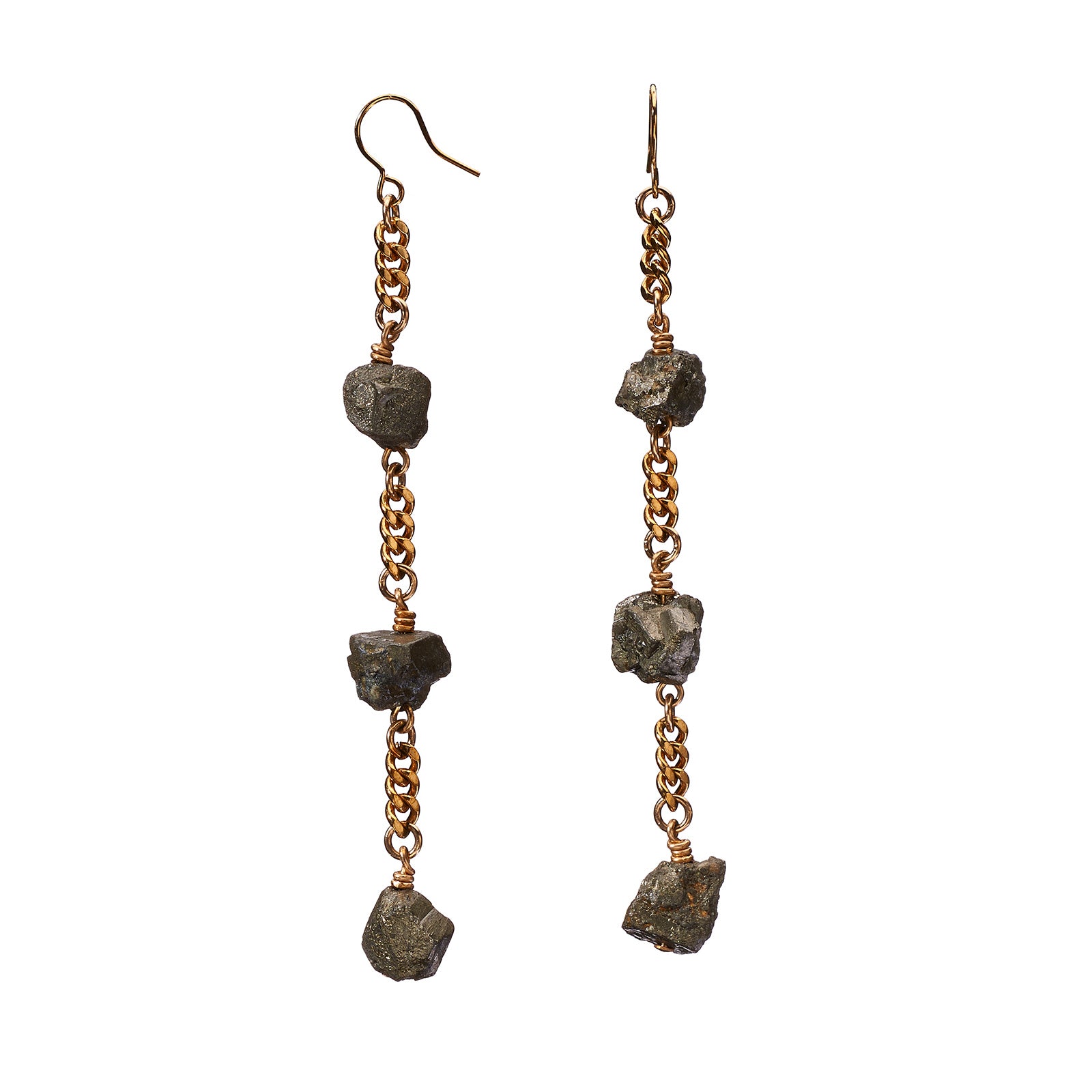 Longing Pyrite Earrings