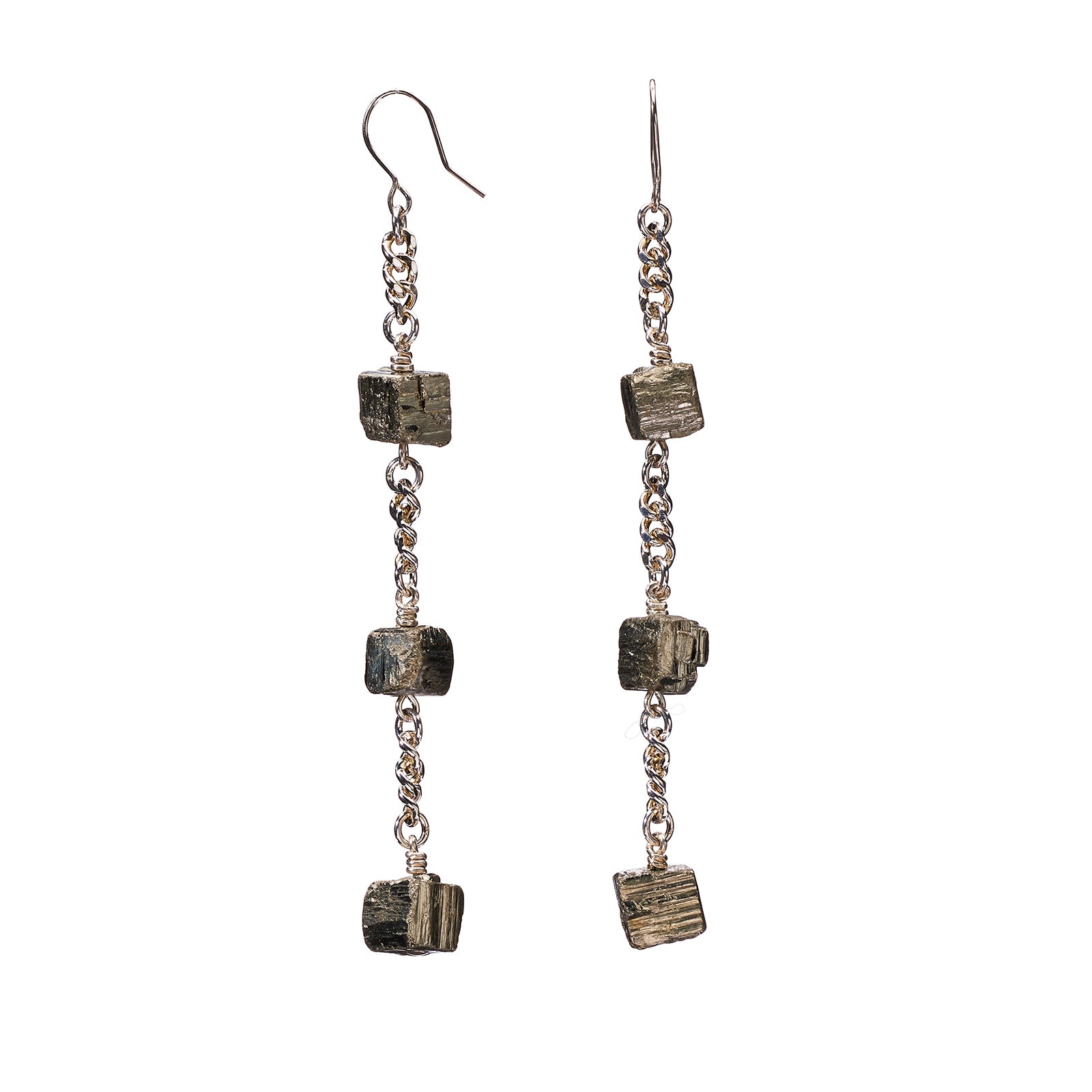 Longing Shiny Pyrite Earrings