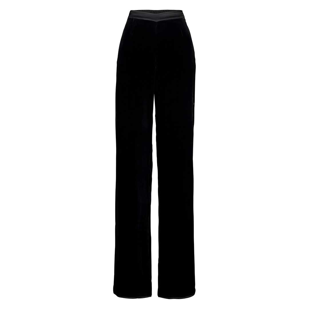Jagger Black Velvet Wide Pants