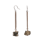 Keep Me Hanging Shiny Pyrite Earrings Gold