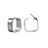 Signature Creole Polished Silver Earrings