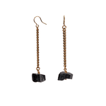 Keep Me Hanging Black Tourmaline Earrings
