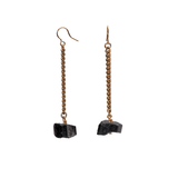 Keep Me Hanging Black Tourmaline Earrings