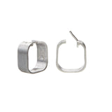 Signature Creole Brushed Silver Earrings