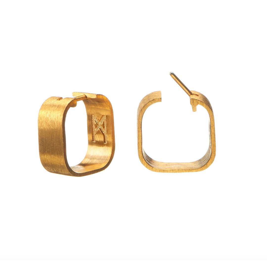 Signature Creole Brushed Gold Earrings