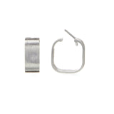 Signature Creole Brushed Silver Earrings