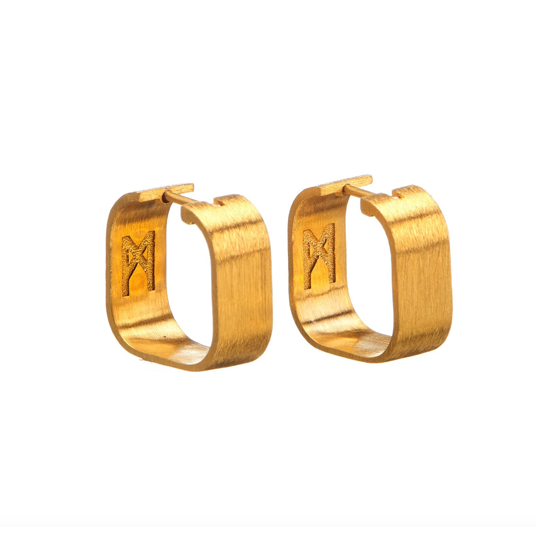 Signature Creole Brushed Gold Earrings