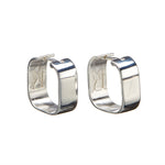Signature Creole Polished Silver Earrings by Märta Larsson in recycled sterling silver. Square hoop earrings with polished finish — minimalist, modern, and handcrafted in Stockholm.