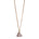 The Raw One Rose Quartz Necklace by Märta Larsson with raw crystal pendant on gold vermeil chain. Raw rose quartz necklace handcrafted in Stockholm — soft blush with bold finish.