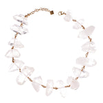 Not A Pearl Necklace Rough Quartz Point by Märta Larsson with chunky raw quartz points linked by 14k rolled gold. Statement crystal necklace handcrafted in Stockholm — bold, radiant, and unforgettable.