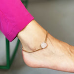 The Raw One Rose Quartz Anklet