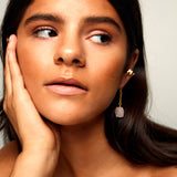 Keep Me Hanging Rose Quartz Short Earrings