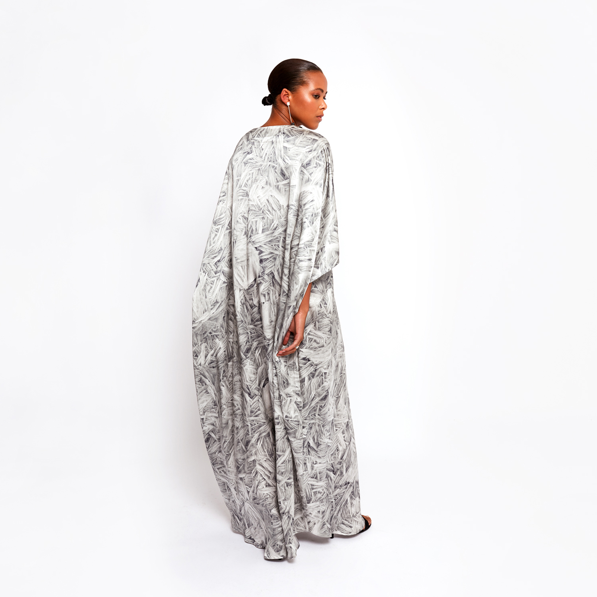 Dunaway Feathered Quartz Silk Kaftan