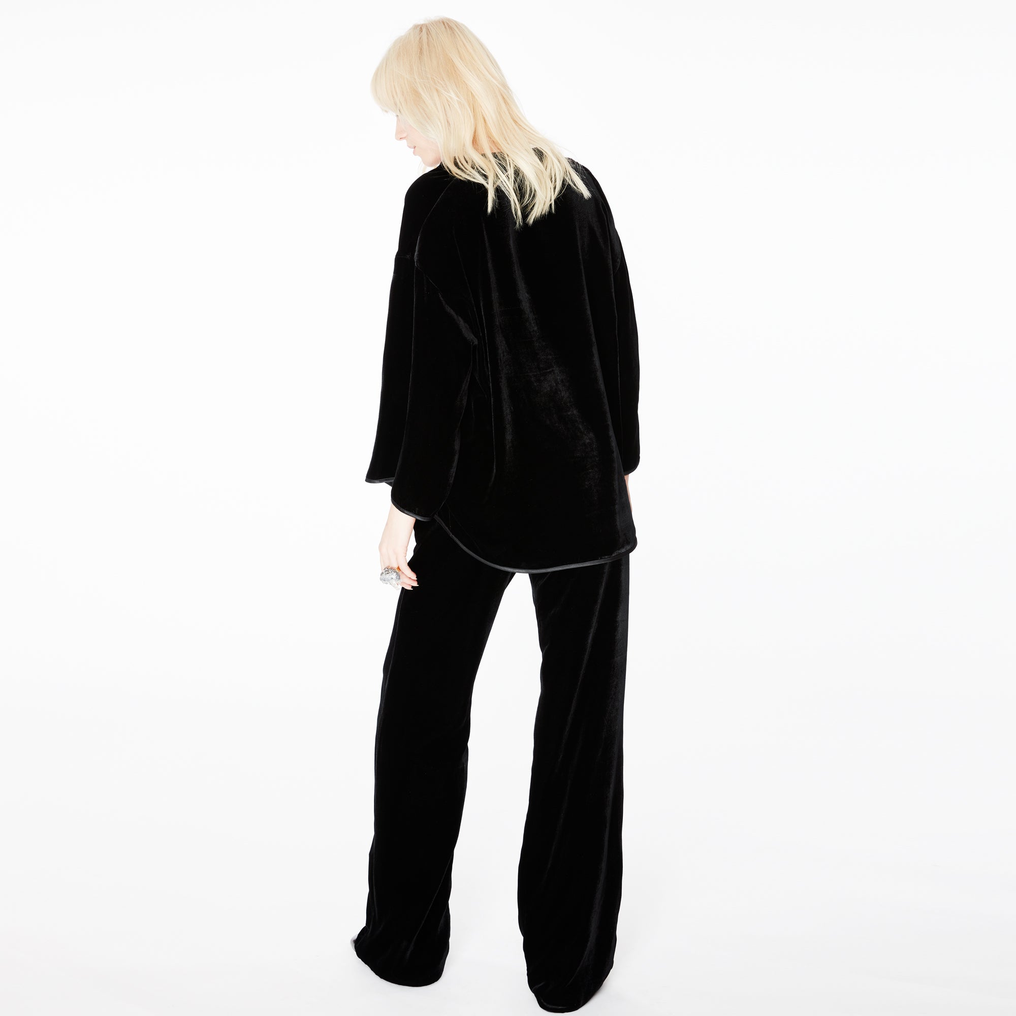 Jagger Black Velvet Wide Pants