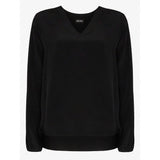 Farrah Black Silk Batwing Top