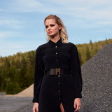 Carte Blanche Black Silk Shirt Dress