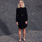 Carte Blanche Black Silk Shirt Dress