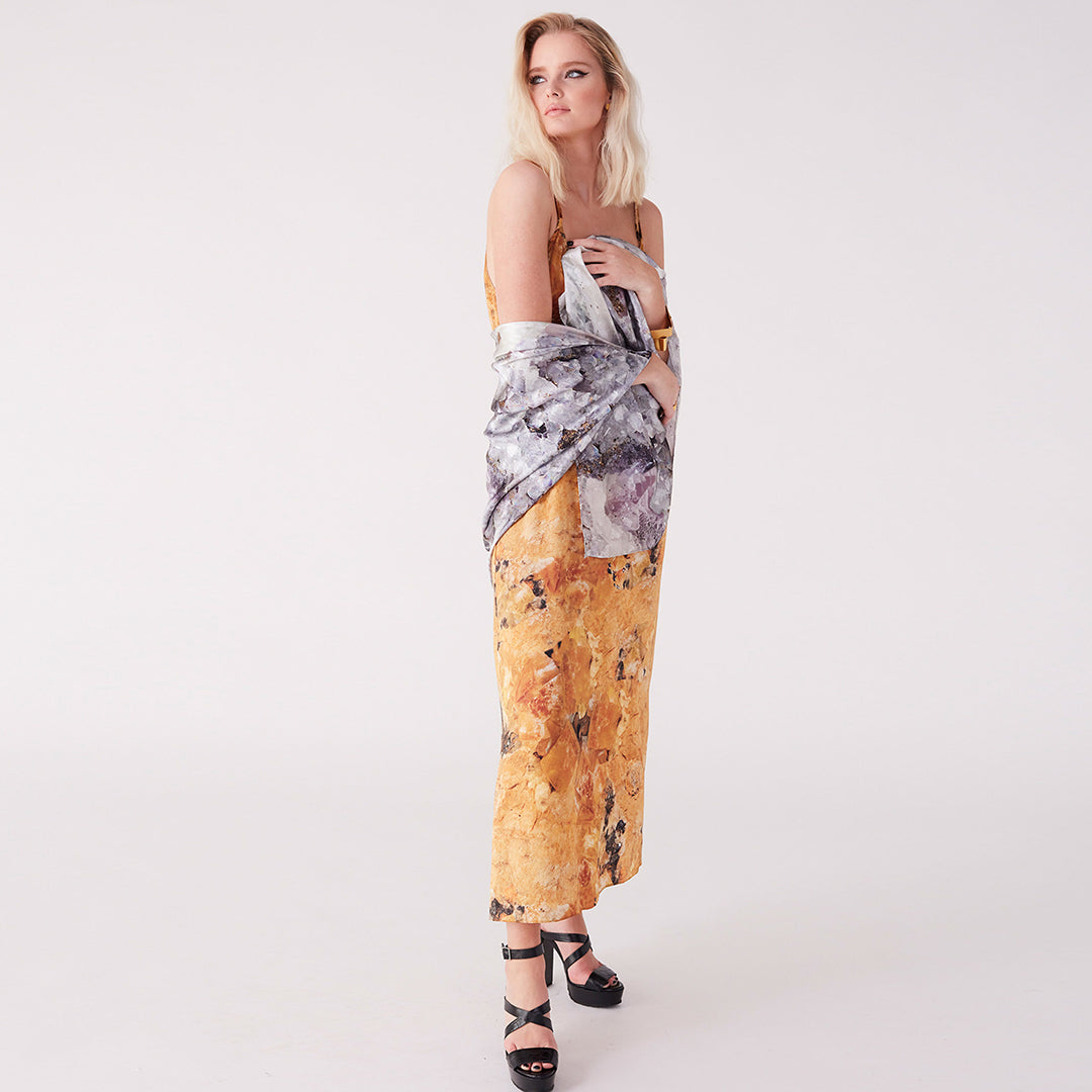 Pfeiffer Yellow Fluorite Slip Dress